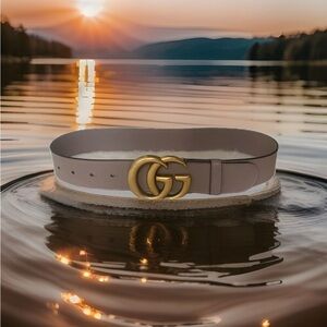 Gucci AUTHENTIC GG Marmont leather belt | 70cm or ~28” | Taupe Dusty Rose Pink